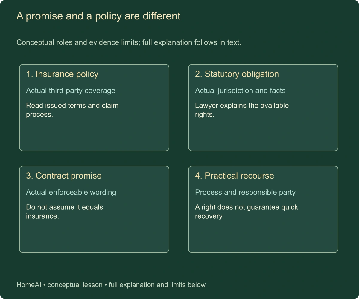 A promise and a policy are different. Conceptual roles and evidence limits; full explanation follows in text.